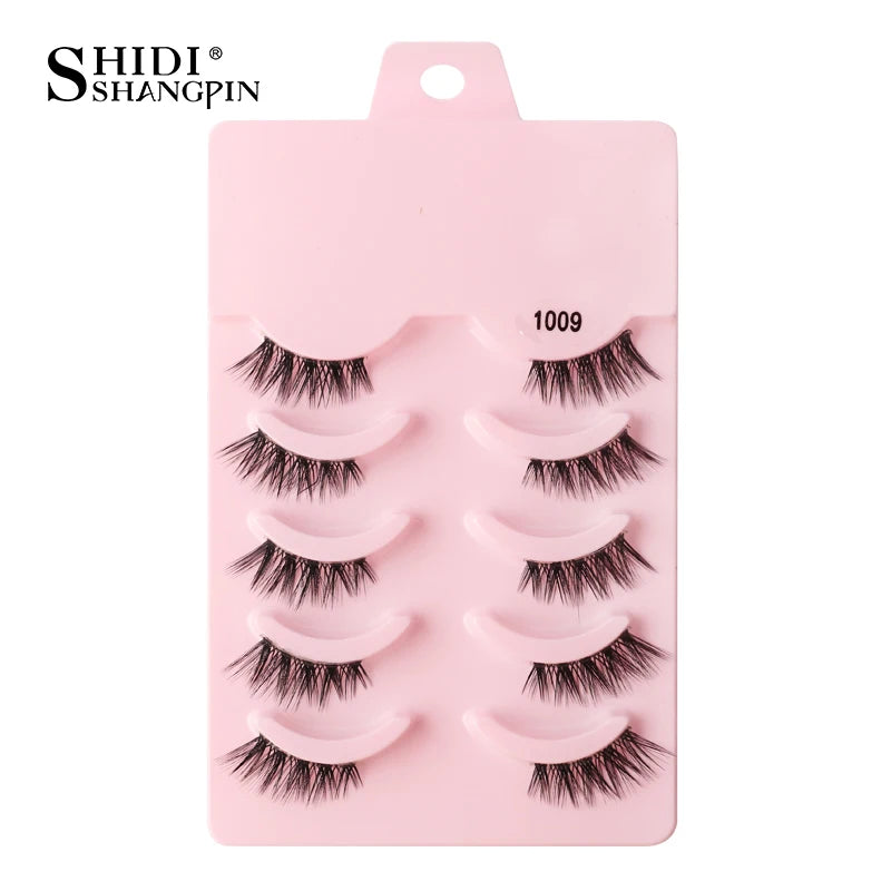 SHIDISHANGPIN 5/10Pairs False Lashes Cat Eye Eyelashes Eyelash Extension 3D Mink Half Lashes Natural Makeup faux Cils maquiagem - Blinksy